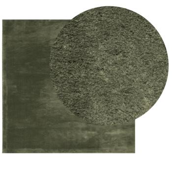Rug HUARTE Green 160 x 160 cm 100% Polyester Flach Waschbar