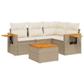 Patio Sofa Set 5-Sitzer Beige and Cream