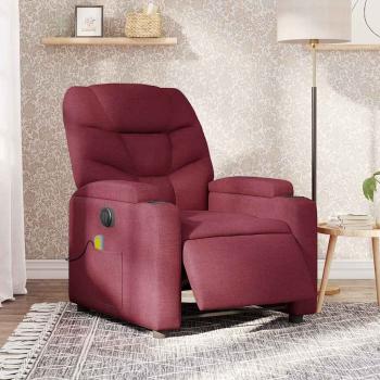 ARDEBO.de - Massagesessel Elektrisch Weinrot Stoff
