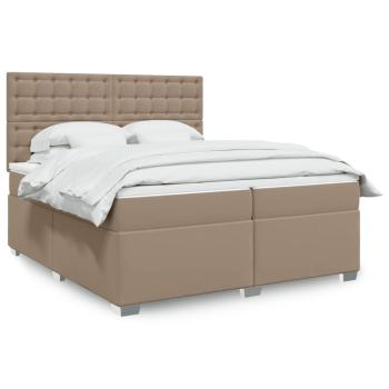 ARDEBO.de - Boxspringbett Matratze Cappuccino-Braun 200x200cm Kunstleder