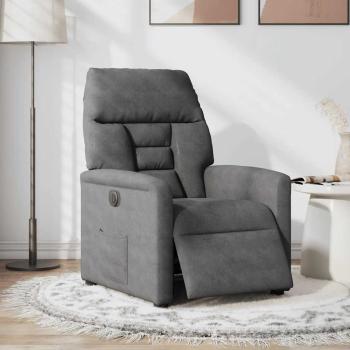 ARDEBO.de - Relaxsessel Elektrisch Dunkelgrau Mikrofasergewebe