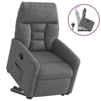 Relaxsessel mit Aufstehhilfe Dunkelgrau Mikrofasergewebe