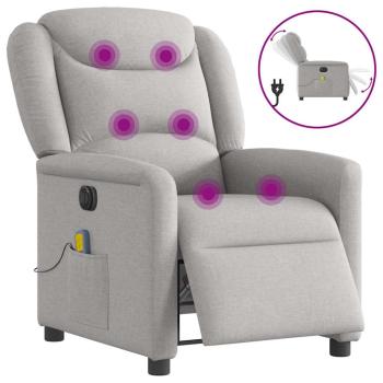 ARDEBO.de - Massagesessel Elektrisch Wolkengrau Stoff