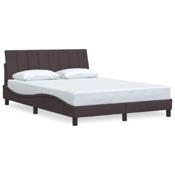 Bettgestell ohne Matratze "Hanko" Dunkelbraun 140x190 cm Stoff