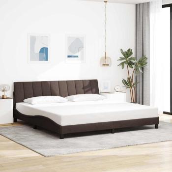 ARDEBO.de - Bettgestell ohne Matratze "Hanko" Dunkelbraun 200x200 cm Stoff