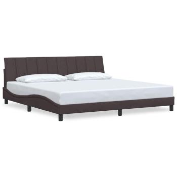 Bettgestell ohne Matratze "Hanko" Dunkelbraun 200x200 cm Stoff