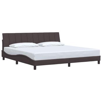 Bettgestell ohne Matratze "Hanko" Dunkelbraun 200x200 cm Stoff