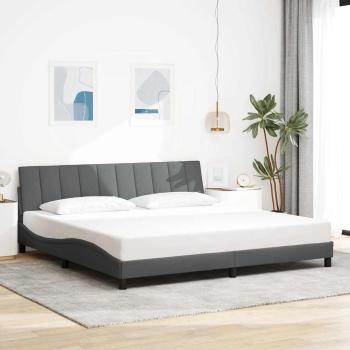 ARDEBO.de - Bettgestell ohne Matratze "Hanko" Dunkelgrau 200x200 cm Stoff