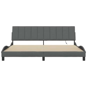 Bettgestell ohne Matratze "Hanko" Dunkelgrau 200x200 cm Stoff