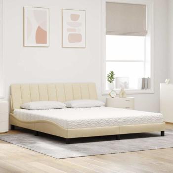 Bett mit Matratze "Hanko" Creme 180x200 cm Stoff