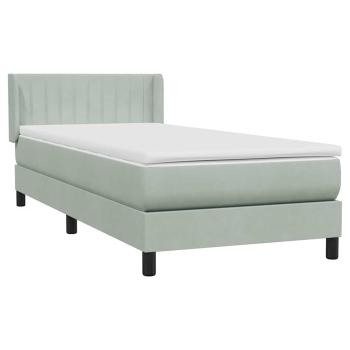 Boxspringbett mit Matratze Hellgrau 90x220 cm Samt