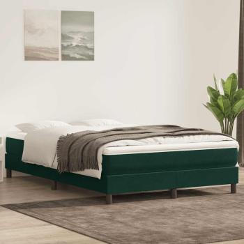 ARDEBO.de - Boxspringbett ohne Matratze Dunkelgrün 160x220 cm Samt