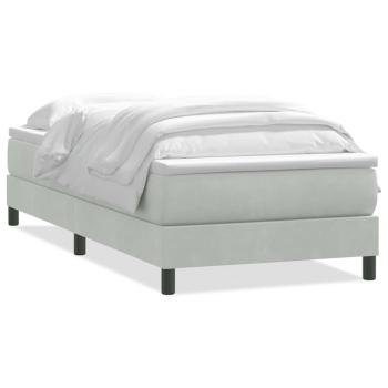 Boxspringbett mit Matratze Hellgrau 90x220 cm Samt
