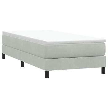 Boxspringbett mit Matratze Hellgrau 90x220 cm Samt