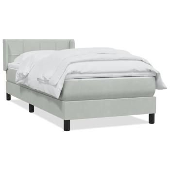 Boxspringbett mit Matratze Hellgrau 90x220 cm Samt