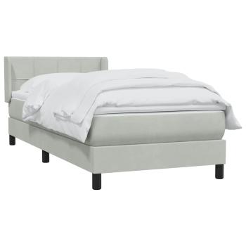 Boxspringbett mit Matratze Hellgrau 90x220 cm Samt