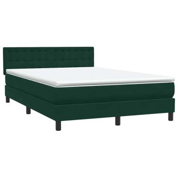 Boxspringbett mit Matratze & LED Dunkelgrün 160x220 cm Samt