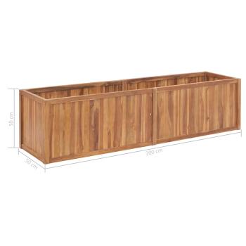 Garten-Hochbeet 200 x 50 x 50 cm Massivholz Teak