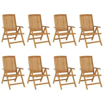 Klappst?hle Verstellbar mit Auflagen 8 Stk. Massivholz Teak