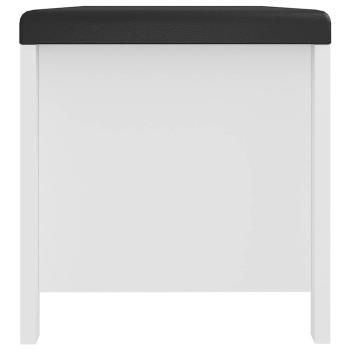 Sitzbank mit Stauraum und Kissen Weiß 105x40x45cm Holzwerkstoff