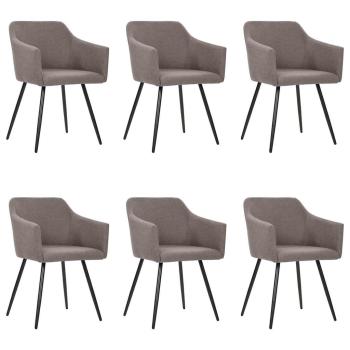 ARDEBO.de - Esszimmerstühle 6 Stk. Taupe Stoff