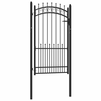 ARDEBO.de - Zauntor EMMEN mit Spikes Stahl 104 x 134,5 cm Schwarz