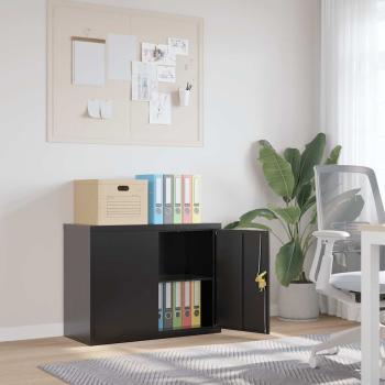 ARDEBO.de - Aktenschrank Schwarz 90x40x70 cm Stahl