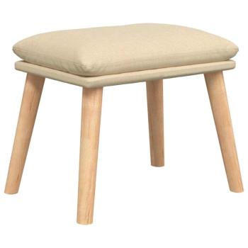 Relaxsessel mit Hocker Creme Stoff