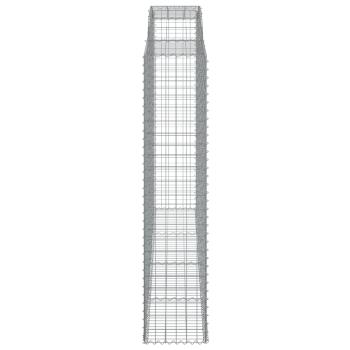 Gabionen mit Hochbogen 7 Stk. 300x50x220/240cm Verzinktes Eisen