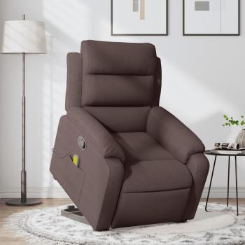 ARDEBO.de - Massagesessel mit Aufstehhilfe Dunkelbraun Stoff