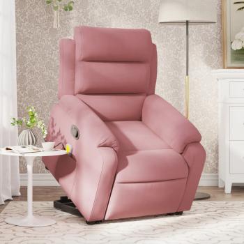 ARDEBO.de - Massagesessel mit Aufstehhilfe Rosa Samt