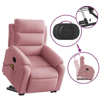 Massagesessel mit Aufstehhilfe Rosa Samt