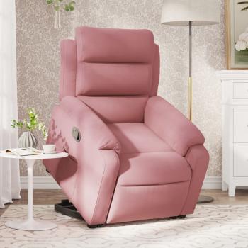 ARDEBO.de - Relaxsessel mit Aufstehhilfe Rosa Samt