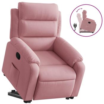 Relaxsessel mit Aufstehhilfe Rosa Samt
