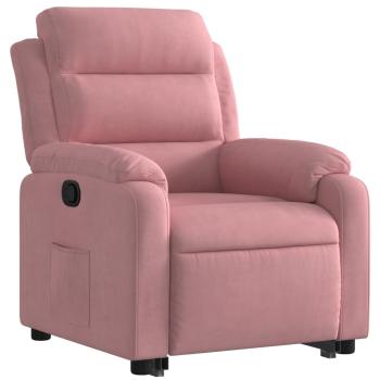 Relaxsessel mit Aufstehhilfe Rosa Samt