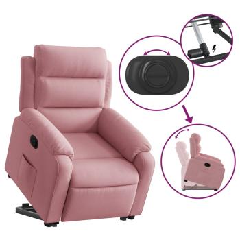 Relaxsessel mit Aufstehhilfe Rosa Samt