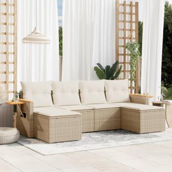 ARDEBO.de - Patio Sofa Set 6-Sitzer Beige and Cream