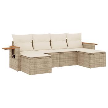 Patio Sofa Set 6-Sitzer Beige and Cream