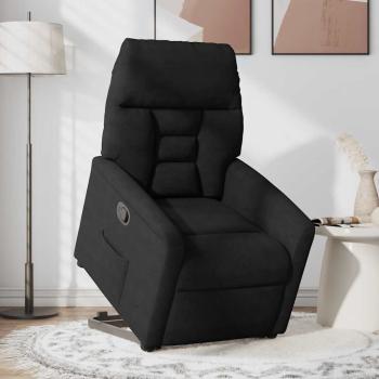 ARDEBO.de - Relaxsessel mit Aufstehhilfe Schwarz Mikrofasergewebe