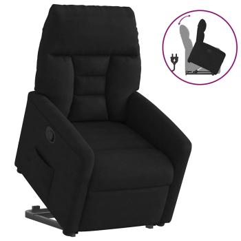 Relaxsessel mit Aufstehhilfe Schwarz Mikrofasergewebe