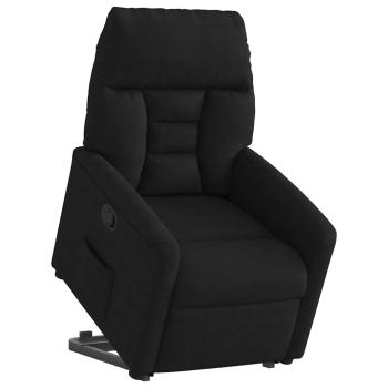 Relaxsessel mit Aufstehhilfe Schwarz Mikrofasergewebe
