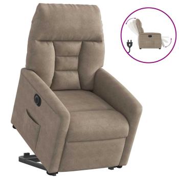 Relaxsessel mit Aufstehhilfe Elektrisch Taupe Mikrofasergewebe