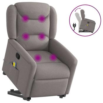 ARDEBO.de - Massagesessel mit Aufstehhilfe Taupe Stoff