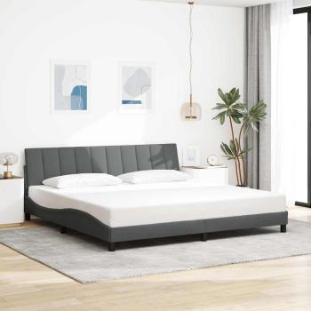 ARDEBO.de - Bettgestell ohne Matratze "Hanko" Dunkelgrau 200x200 cm Stoff