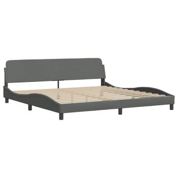 Bettgestell ohne Matratze "Hanko" Dunkelgrau 200x200 cm Stoff