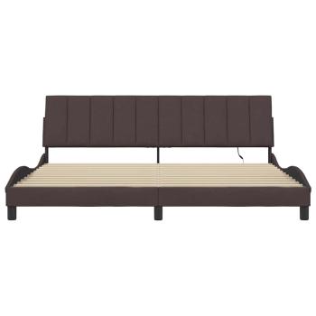 Bettgestell ohne Matratze "Hanko" Dunkelbraun 200x200 cm Stoff