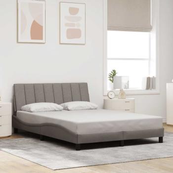ARDEBO.de - Bettgestell ohne Matratze "Hanko" Taupe 140x190 cm Stoff