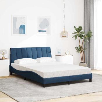 Bett mit Matratze "Hanko" Blau 120x200 cm Stoff