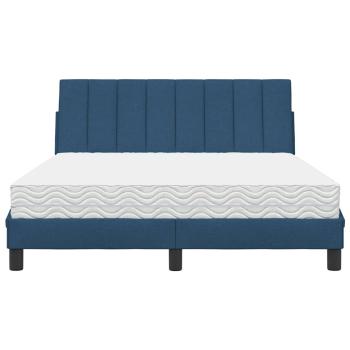 Bett mit Matratze "Hanko" Blau 120x200 cm Stoff
