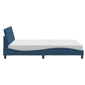 Bett mit Matratze "Hanko" Blau 120x200 cm Stoff